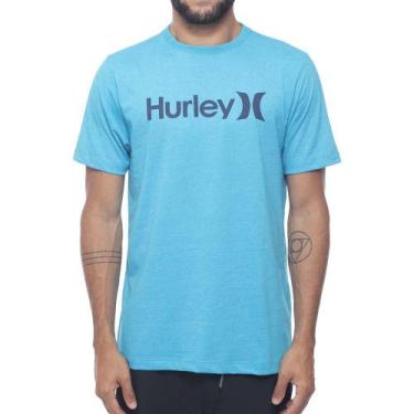 Imagem de Camiseta Hurley O&O Solid Masculina Azul Mescla