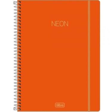 Imagem de Caderno Espiral 10x1 160 Folhas Neon - Tilibra - Laranja