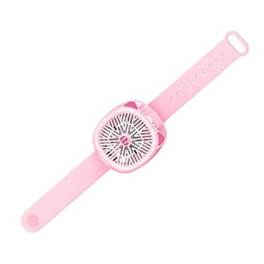 Imagem de Mini Relógio Ventilador, Leve, Portátil, Confortável, Relógio Ventilador de Pulso para o Verão (porco rosa)