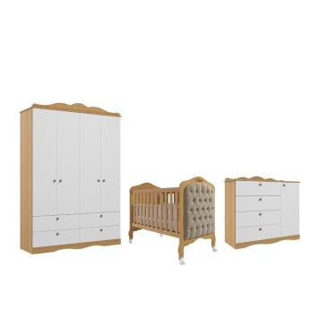 Imagem de Quarto Completo Bebê Provençal Permobili Encanto kit cap MDF