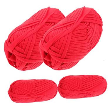 Imagem de PLAFOPE 4 Rolos novelo de lã cobertores de tecido fios de tricô DIY malha linha de bordado linha bordado agulha de crochê fio grosso corda de artesanato faça você mesmo bolsas