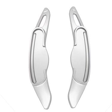 Imagem de ontto Alavanca de alavanca de liga de alumínio adequada para Mini Cooper F54 F55 F56 F57 F60 Carro Volante Lâmina Shifter Extensões Cobertura Interior Guarnição Prata