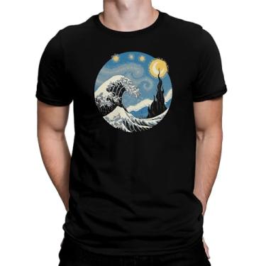 Imagem de Camiseta Van Gogh Grande Onda Camisa Geek