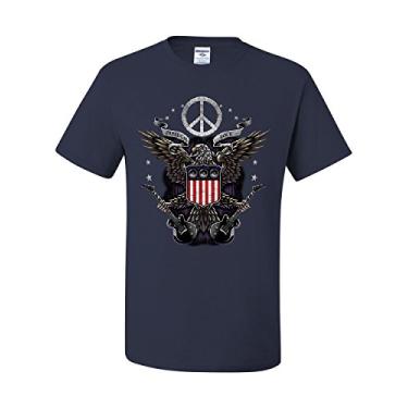 Imagem de Camiseta Freedom Rock Peace American Flag Bald Eagle 4th of July, Azul-marinho, XXG