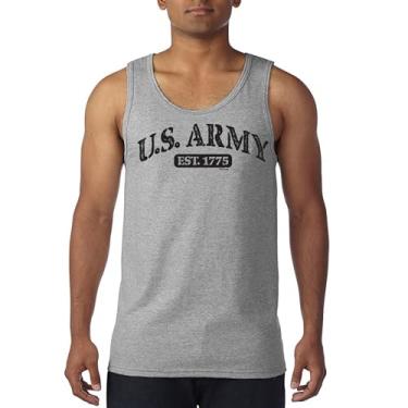 Imagem de Camiseta regata forte do exército dos Estados Unidos Veterano do Orgulho Militar DD 214 Patriotic Armed Gear Licenciada Masculina, Cinza, P