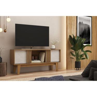 Imagem de Rack Ripado para Tv até 65 Polegadas Rk2200 com Duas Portas Naturalle/Petra