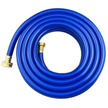 Imagem de Darnassus Mangueira de jardim de PVC 1/2 polegada verde resistente mangueira de água com acessórios de latão sólido, sem vazamento, flexível, para ambientes externos, gramados, pátio (25 pés, azul,