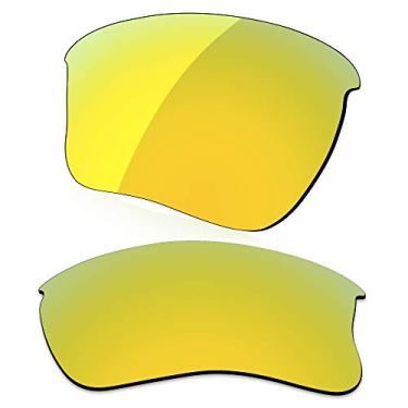 Imagem de LenzReborn Lente polarizada de substituição para óculos de sol Oakley Flak Jacket XLJ - Amarelo dourado - polarizado espelhado