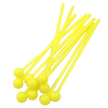 Imagem de Zorveiio 10 marretas de plástico Glockenspiel de 19 cm, marretas de xilofone, baquetas de percussão de tambor para banda de instrumento de bateria de xilofone, amarelo