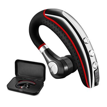 Imagem de Fone de ouvido Bluetooth, sem fio v5.0, fone de ouvido bluetooth de negócios com fone de ouvido leve à prova de suor com microfone para celulares para escritório/treino/dirigir.