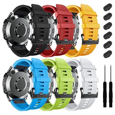 Imagem de ZPJPPLX Pulseira de substituição para Garmin Fenix 6 Pro, pulseiras esportivas de silicone de 22 mm para Garmin Forerunner 935/945/955/Fenix 7/Fenix 6/Fenix 5 Plus/Fenix 5/Epix/Approach