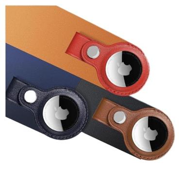 Imagem de Chaveiro Airtag impermeável e suporte de couro para etiqueta de ar, capa AirTag com chaveiro para Apple AirTags, Bolsa, mochila, mala, bagagem, gato, cachorro, animais de estimação (Cinza)