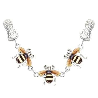 Imagem de AOAODIMP Bees Suéter Cardigan Clipe Feminino Xale Abelha Lenço Gola Broches Capa Fecho Vestido Roupas Top Clipe Cinch, one size, Aço inoxidável, Sem Pedra Preciosa