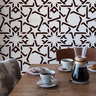 Imagem de Estêncil árabe tradicional árabe de 50 cm árabe islâmico para paredes, modelo grande, azulejo reutilizável, mandala, decoração, nicho, móveis, mandalas, madeira, estampas, scrapbook, piso, padrão