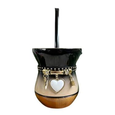 Imagem de Kit Chimarrão Completo Premium: Cuia, Bomba e Pulseira (Degradê Bege e Preto)