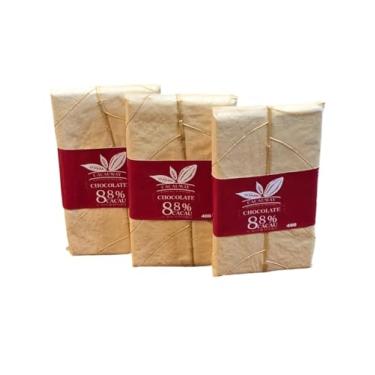 Imagem de Tablete de Chocolate 88% cacau com açucar de Coco - embalado com a folha de cacau 40g