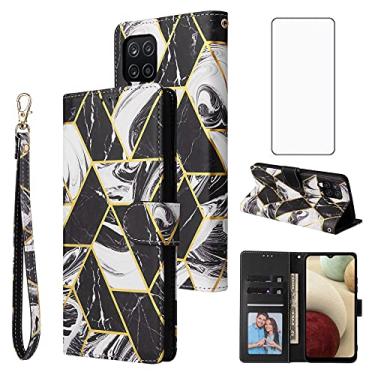 Imagem de Asuwish Capa carteira compatível com Samsung Galaxy A22 4G de 6,4 polegadas e protetor de tela de vidro temperado de couro com suporte de cartão para celular Gaxaly M32 M22 F22 Galaxies A 22 22A G4