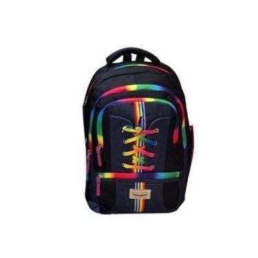 Imagem de Mochila Notebook Juvenil Feminino Ziper Colorido E Jeans - Ello