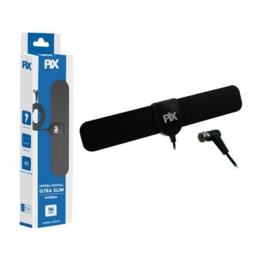 Imagem de Antena Digital Interna Hdtv Ulta Slim cabo 1m Conector F 90 - PIX, 008