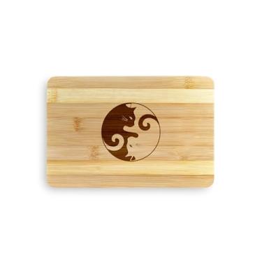 Imagem de Tábua de cortar gatos Ying Yang, ideia de presente para gatos, presente para amantes de gatos, tábua de corte de bambu, ideia de presente de inauguração de casa, aniversário, ideia de presente de