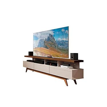 Imagem de Rack 1,80 m 03 Gavetas e Pés de Madeira Vivare Wood Off White/freijo - Germai