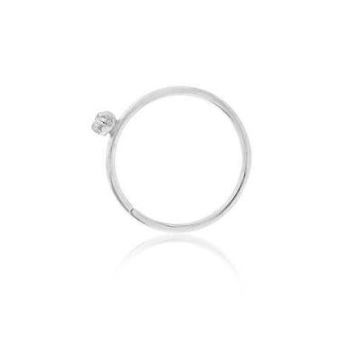 Imagem de Piercing de ouro branco 18k argola de nariz com pedra - Elegancy Joias