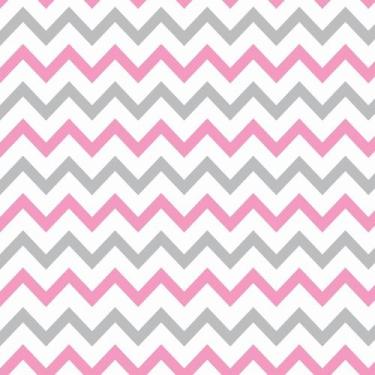 Imagem de Papel De Parede Lavável Chevron Cinzas E Rosas 12m - Colaí