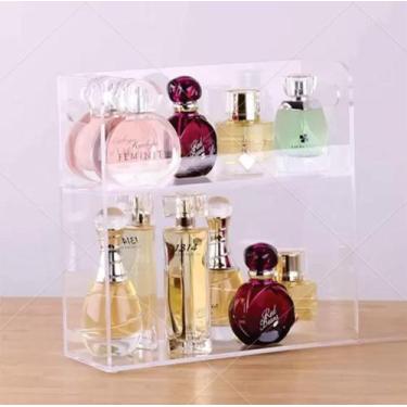 Imagem de Caixa Organizadora de Perfumes em Acrílico Cristal 4 mm com 2 Repartiç