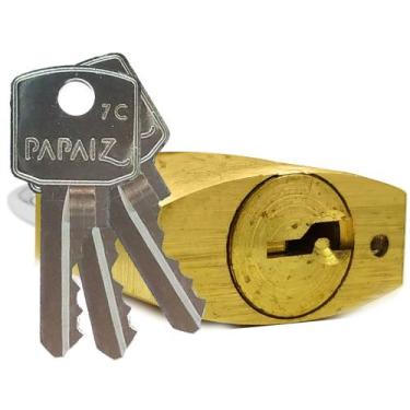 Imagem de Cadeado Papaiz Pequeno 20MM Em Latão Maciço Resistente a Intemperies 