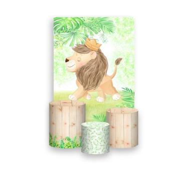 Imagem de Painel De Festa Vertical 1,50 x 2,20 + Trio De Capas Cilindro - Leaozi