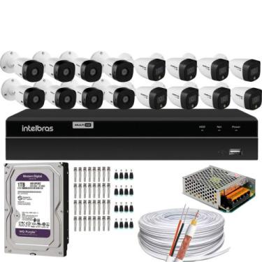 Imagem de Kit dvr intelbras mhdx 1216 8 câm 1220 b full hd 8 câm 1220 fullcolor