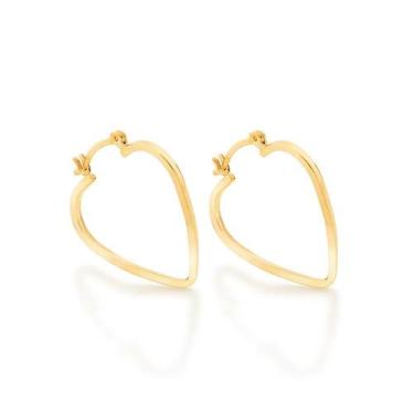 Imagem de Brinco Argola Formato Coração. Med 2,6 Cm Rommanel 523831