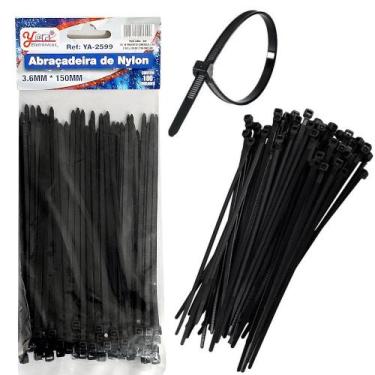 Imagem de 200 Abraçadeiras Fita Lacre de Nylon 3.6x150mm Cinta Plástica Hellerma
