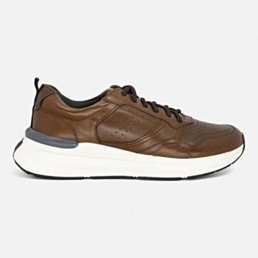 Imagem de Tenis Democrata Denim Brad Ultra Light Masculino Couro, Tan, 42
