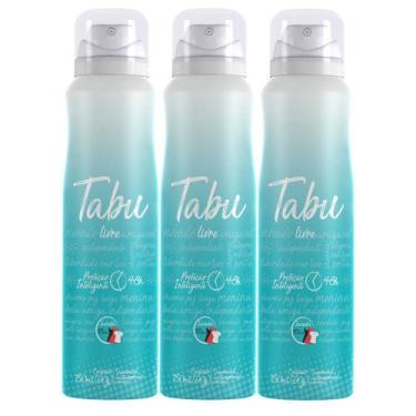Imagem de Kit Desodorante Aerosol Antitranspirante Tabu Livre 150Ml com 3 Unidad
