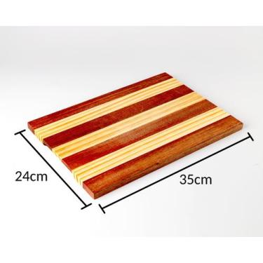 Imagem de Tábua Para Corte Preparo E Servir Alimentos De Pinus 35x24Cm - Madeira