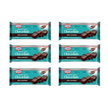 Imagem de 6un Cobertura Barra Chocolate meio amargo 1,01kg - Dr Oetker - Dr. Oet