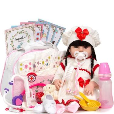 Imagem de Bebe Reborn Nicole Morena Fofinha Completa Acessórios Luxo - Cegonha R