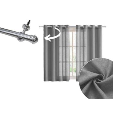 Imagem de Cortina 3 Metros Sala Com Varão Incluso 2 Metros Rústica 3x1,60 - Casa