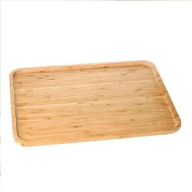Imagem de Bandeja de Bambu Retangular Churrasco e Decorar 24x14 Cm - Impo