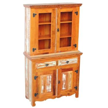 Imagem de Armário Guarda Farmácia Rustico 4 Portas 2 Gavetas Madeira Demolição P