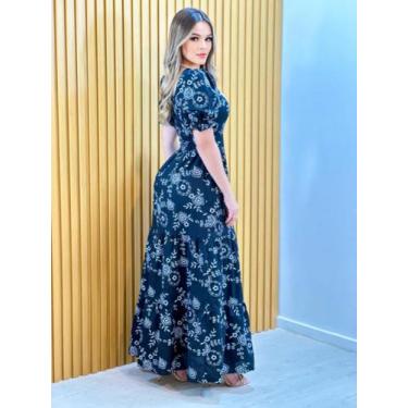 Imagem de Vestido Feminino Longo Tricoline Instância Feminina