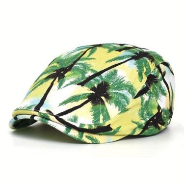 Imagem de Boina Casual de Algodão , Estampa Tropical, Boné Fashion para Todas as