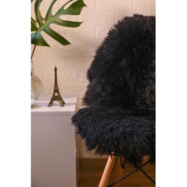 Imagem de Pelego Natural Preto Premium Lã Alta M - JS PELES