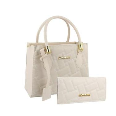 Imagem de Bolsa Feminina Transversal Tote De Lado Moda + Carteira Kit - Selfie S