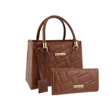 Imagem de Bolsa Feminina Transversal Tote De Lado Moda + Carteira Kit - Selfie S
