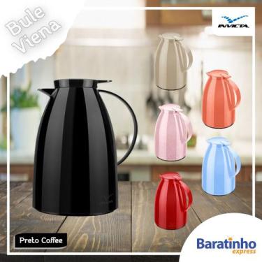 Imagem de Garrafa Térmica Bule Viena 1 Litro Com Gatilho Invicta Café, Preto Cof