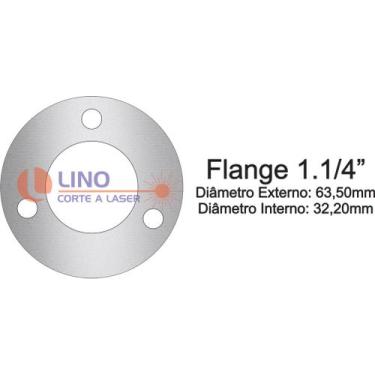 Imagem de Flange 1. 1/4'' aço inox 304 fosco 3 furos para corrimão e tubos - Lin