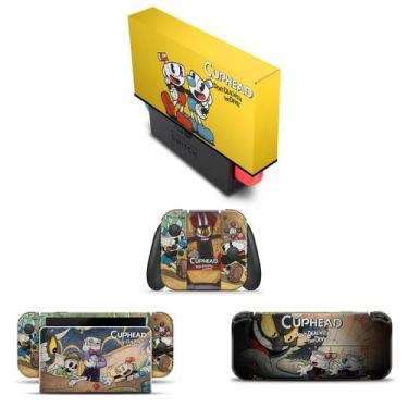 Imagem de Capa Anti Poeira e Skin Compatível Nintendo Switch Oled - Cuphead - Po