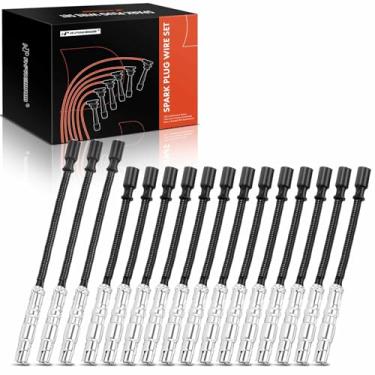 Imagem de A-Premium Conjunto de 16 fios de vela de ignição compatíveis com Mercedes-Benz CLK430, C43 C55 AMG, E430 E500 E55 AMG, R500, G500 G55 AMG, S430 S500 S55 SLK55 AMG